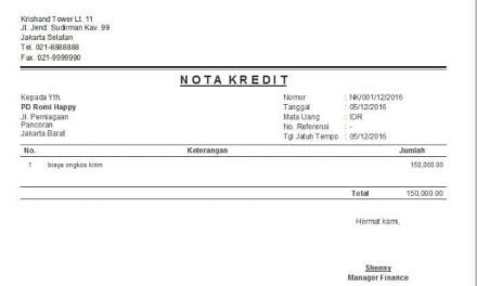 Rapikan Laporan Keuangan Dengan Nota Kredit: Ini Fungsinya